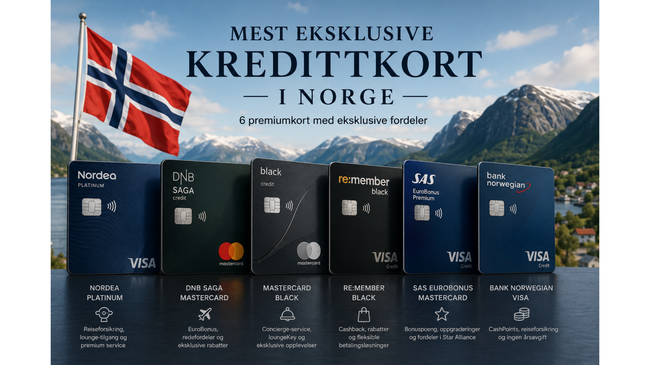 Mest eksklusive kredittkort i Norge: 6 premiumkort med fordeler for reiser og luksus