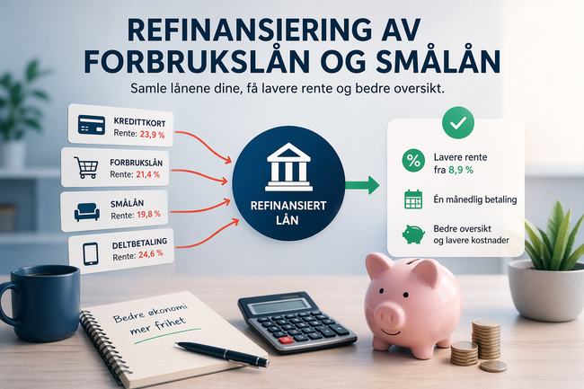 Refinansiering av forbrukslån og smålån – Slik får du lavere rente og bedre kontroll